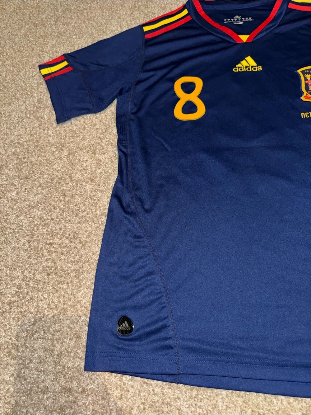 Adidas Spain 2010 Xavi Hernandez #8 Men’s Retro Away Soccer Jersey